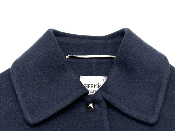 新品同様 HERMES エルメス ジャケット コート ネイビー カシミヤ サイズ36 *17-7102 フランス製 中古 55270