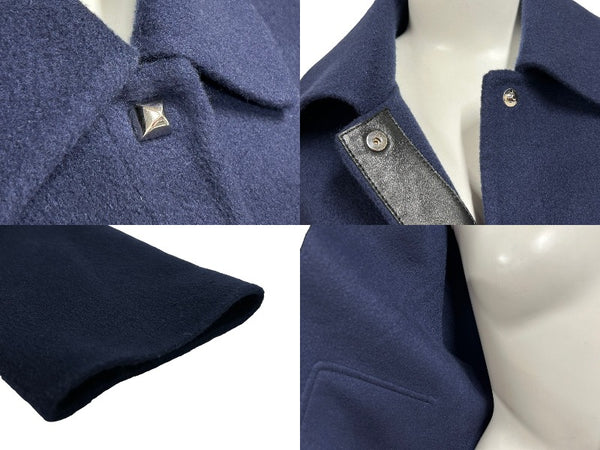新品同様 HERMES エルメス ジャケット コート ネイビー カシミヤ サイズ36 *17-7102 フランス製 中古 55270