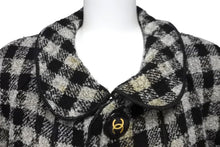 画像をギャラリービューアに読み込む, CHANEL シャネル ジャケットツイードジャケット ブラック ホワイト ココマーク ココボタン ブラック ホワイト 中古 55281