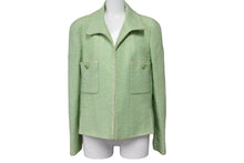 画像をギャラリービューアに読み込む, 極美品 CHANEL シャネル ジャケット ココマーク 97P グリーン ツイード P07346V05393 サイズ40 中古 55317