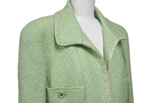 画像をギャラリービューアに読み込む, 極美品 CHANEL シャネル ジャケット ココマーク 97P グリーン ツイード P07346V05393 サイズ40 中古 55317