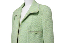 画像をギャラリービューアに読み込む, 極美品 CHANEL シャネル ジャケット ココマーク 97P グリーン ツイード P07346V05393 サイズ40 中古 55317