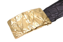 Load image into Gallery viewer, TOM FORD トムフォード ベルト バックル サイズ 105/42 レザー クロコ ゴールド ブラウン 良品 中古 55336