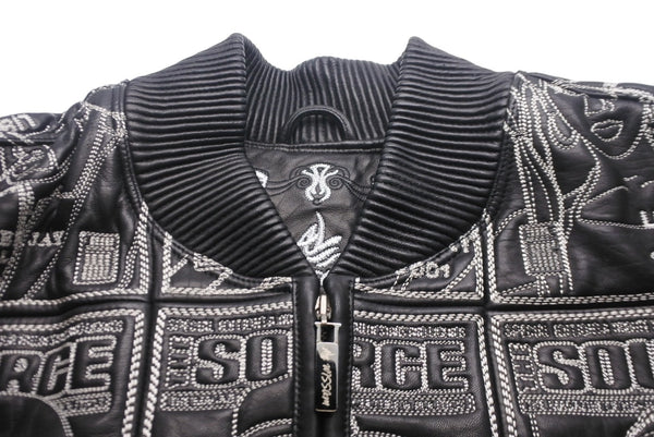 Very good condition al wissam jacket fully embroidered SOURCE MAGAZINE leather jacket used 55358