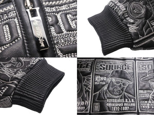 Very good condition al wissam jacket fully embroidered SOURCE MAGAZINE leather jacket used 55358