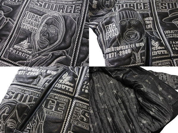 Very good condition al wissam jacket fully embroidered SOURCE MAGAZINE leather jacket used 55358