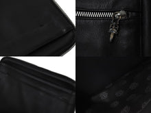 Load image into Gallery viewer, CHROME HEARTS クロムハーツ クラッチバッグ ドキュメントケース クロスパッチ ブラック シルバー925 レザー 良品 中古 55362
