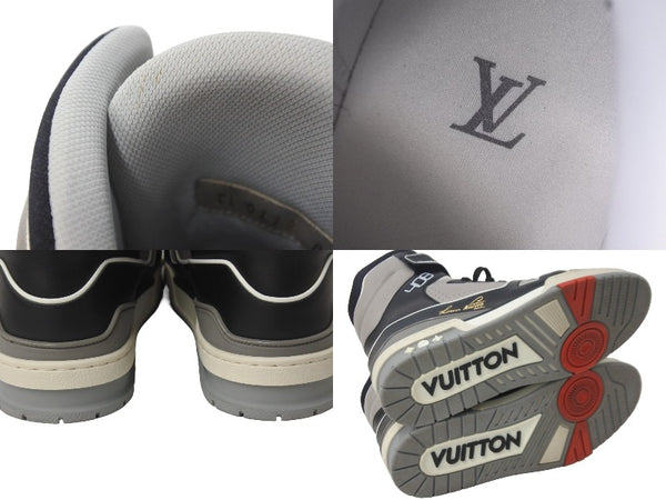 LOUIS VUITTON ルイヴィトン スニーカー ハイトップ トレイナー 19SS ブラック グレー 8 1/2 ヴァージル 1A7RTY 美品 中古 55414