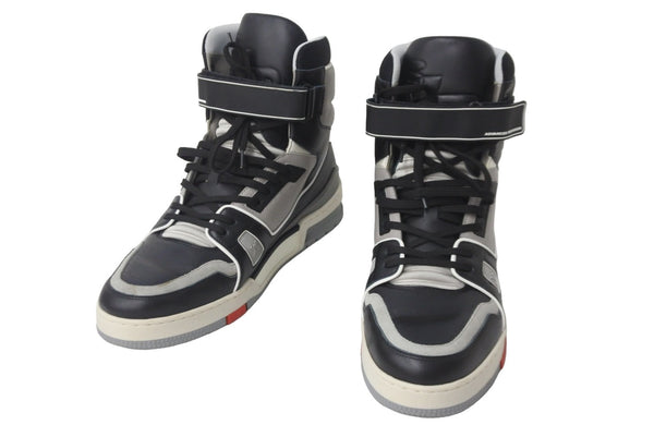 LOUIS VUITTON ルイヴィトン スニーカー ハイトップ トレイナー 19SS ブラック グレー 8 1/2 ヴァージル 1A7RTY 美品 中古 55414