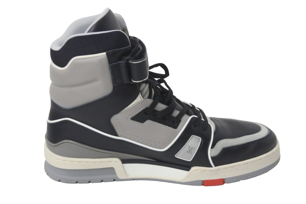 LOUIS VUITTON Sneakers High Top Trainers 19SS Black Gray 8 1/2 Virgil 1A7RTY Good Condition Used 55414