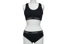 Load image into Gallery viewer, 新品未使用 CHANEL シャネル インナーセットアップ P03020V01014 コットン スパンデックス ブラック サイズ38 中古 55439