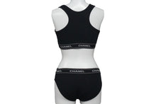 Load image into Gallery viewer, 新品未使用 CHANEL シャネル インナーセットアップ P03020V01014 コットン スパンデックス ブラック サイズ38 中古 55439