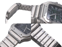 画像をギャラリービューアに読み込む, 新品同様 2023年 カルティエ CARTIER サントス ドゥ カルティエ ウォッチ LM WSSA0062 グリーン 中古 55448