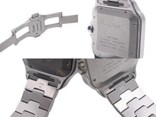 画像をギャラリービューアに読み込む, 新品同様 2023年 カルティエ CARTIER サントス ドゥ カルティエ ウォッチ LM WSSA0062 グリーン 中古 55448