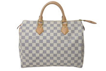 画像をギャラリービューアに読み込む, 新品同様 LOUIS VUITTON ルイヴィトン スピーディ30 ダミエ アズール N41533 ホワイト ベージュ 中古 55474
