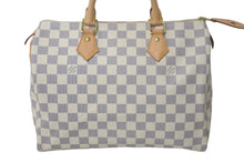 画像をギャラリービューアに読み込む, 新品同様 LOUIS VUITTON ルイヴィトン スピーディ30 ダミエ アズール N41533 ホワイト ベージュ 中古 55474
