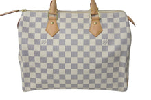 画像をギャラリービューアに読み込む, 新品同様 LOUIS VUITTON ルイヴィトン スピーディ30 ダミエ アズール N41533 ホワイト ベージュ 中古 55474