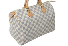 画像をギャラリービューアに読み込む, 新品同様 LOUIS VUITTON ルイヴィトン スピーディ30 ダミエ アズール N41533 ホワイト ベージュ 中古 55474