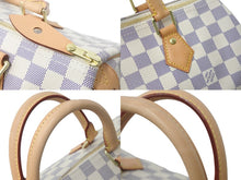 画像をギャラリービューアに読み込む, 新品同様 LOUIS VUITTON ルイヴィトン スピーディ30 ダミエ アズール N41533 ホワイト ベージュ 中古 55474