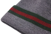 画像をギャラリービューアに読み込む, GUCCI グッチ ニット ニット帽 ニットキャップ ビーニー ウール ローゲージ ウェビングライン サイズ M 美品 中古 55525