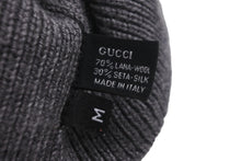 画像をギャラリービューアに読み込む, GUCCI グッチ ニット ニット帽 ニットキャップ ビーニー ウール ローゲージ ウェビングライン サイズ M 美品 中古 55525