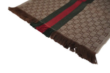 画像をギャラリービューアに読み込む, 新品未使用 GUCCI グッチ マフラー ストール ショール GG総柄 シェリーライン フリンジ ブラウン ベージュ 中古 55527