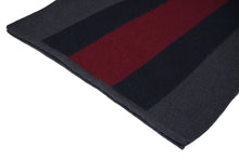 画像をギャラリービューアに読み込む, 極美品 GUCCI グッチ マフラー ショール ウール ストライプ グレー ネイビー レッド 中古 55528