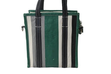 画像をギャラリービューアに読み込む, BALENCIAGA バレンシアガ バザールショッパー ハンドバッグ ロゴ 452458 ラムスキン マルチカラー 鞄 シルバー金具 良品 中古 55549