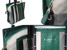 画像をギャラリービューアに読み込む, BALENCIAGA バレンシアガ バザールショッパー ハンドバッグ ロゴ 452458 ラムスキン マルチカラー 鞄 シルバー金具 良品 中古 55549