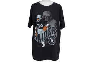 RAIDERS Bo Jackson Las Vegas Raiders Bo Jackson NFL Vintage Short Sleeve T-Shirt Black Cotton M Good Used 55556