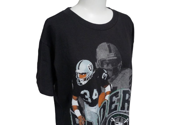 RAIDERS Bo Jackson Las Vegas Raiders Bo Jackson NFL Vintage Short Sleeve T-Shirt Black Cotton M Good Used 55556