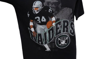 RAIDERS Bo Jackson Las Vegas Raiders Bo Jackson NFL Vintage Short Sleeve T-Shirt Black Cotton M Good Used 55556
