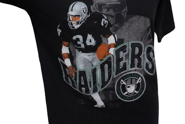 RAIDERS Bo Jackson Las Vegas Raiders Bo Jackson NFL Vintage Short Sleeve T-Shirt Black Cotton M Good Used 55556