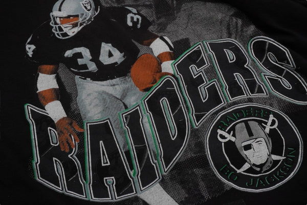 RAIDERS Bo Jackson Las Vegas Raiders Bo Jackson NFL Vintage Short Sleeve T-Shirt Black Cotton M Good Used 55556
