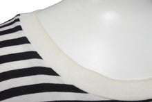 画像をギャラリービューアに読み込む, MONCLER モンクレール ボーダー ロゴ 半袖Ｔシャツ ブラック ホワイト シルバー トップス G10918C7E010 829GR 良品 XL 中古 55615