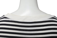 画像をギャラリービューアに読み込む, MONCLER モンクレール ボーダー ロゴ 半袖Ｔシャツ ブラック ホワイト シルバー トップス G10918C7E010 829GR 良品 XL 中古 55615