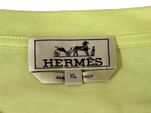Load image into Gallery viewer, 新品同様 HERMES エルメス 半袖Ｔシャツ レザーミニパッチ コットン 23SS サイズXL グリーン 中古 53656