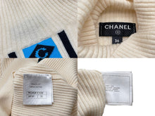 画像をギャラリービューアに読み込む, CHANEL シャネル ココマーク ロゴライン タートルネック ニットセーター ニット セーター サイズ 36 P63182K 美品 中古 55711