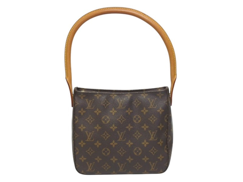 LOUIS VUITTON ルイヴィトン ルーピングMM ワンショルダーバッグ M51146 モノグラム PVC レザー ブラウン ゴールド金具 美品 中古 4b005573