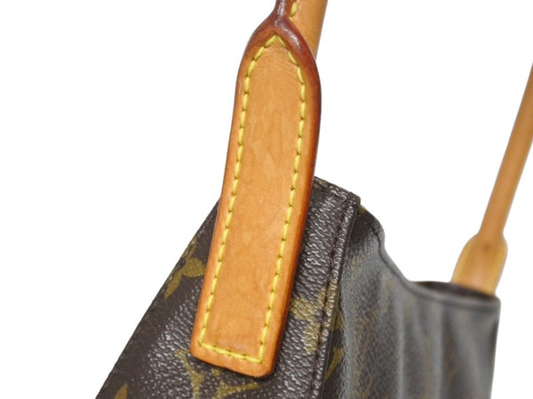 LOUIS VUITTON ルイヴィトン ルーピングMM ワンショルダーバッグ M51146 モノグラム PVC レザー ブラウン ゴールド金具 美品 中古 4b005573