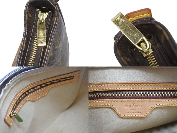 LOUIS VUITTON ルイヴィトン ルーピングMM ワンショルダーバッグ M51146 モノグラム PVC レザー ブラウン ゴールド金具 美品 中古 4b005573