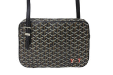 画像をギャラリービューアに読み込む, GOYARD ゴヤール ショルダーバッグ ヨナGM ブラック レザー コーティングキャンバス シルバー金具 美品 中古 55799