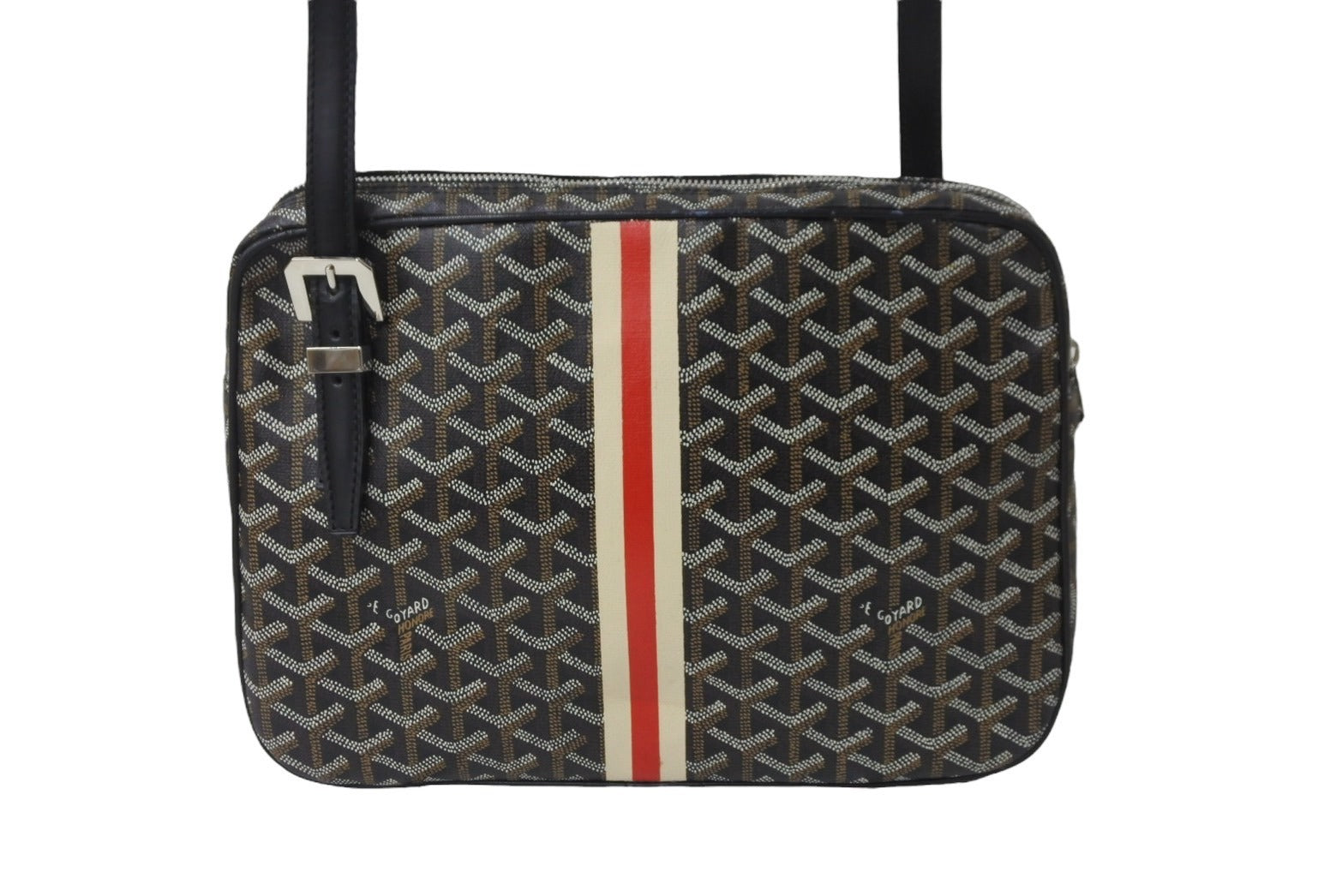 GOYARD ゴヤール ショルダーバッグ ヨナGM ブラック レザー コーティングキャンバス シルバー金具 美品 中古 55799 –  Casanova Vintage