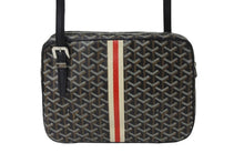画像をギャラリービューアに読み込む, GOYARD ゴヤール ショルダーバッグ ヨナGM ブラック レザー コーティングキャンバス シルバー金具 美品 中古 55799