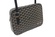 画像をギャラリービューアに読み込む, GOYARD ゴヤール ショルダーバッグ ヨナGM ブラック レザー コーティングキャンバス シルバー金具 美品 中古 55799