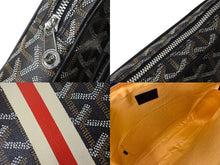画像をギャラリービューアに読み込む, GOYARD ゴヤール ショルダーバッグ ヨナGM ブラック レザー コーティングキャンバス シルバー金具 美品 中古 55799