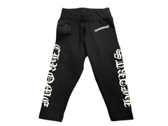 新品未使用 CHROME HEARTS クロムハーツ パンツ レギンス ロゴプリント ブラック キッズ 6 MONTHS 52/41 中古 55810