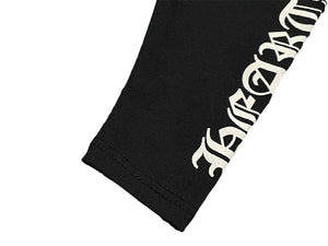 新品未使用 CHROME HEARTS クロムハーツ パンツ レギンス ロゴプリント ブラック キッズ 6 MONTHS 52/41 中古 55810