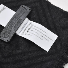 Load image into Gallery viewer, 新品未使用 CHROME HEARTS クロムハーツ SCARF MATH PLUS LONG スカーフ マスプラス ロング 総柄 CHプラス カシミヤ 中古 4a005584