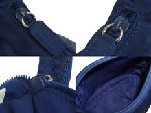 Load image into Gallery viewer, PRADA プラダ ハンドバッグ ワンショルダーバッグ MV515 ホーボー ミニバッグ ポーチ 三角ロゴ ブルー ナイロン 美品 中古 55874